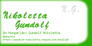 nikoletta gundolf business card